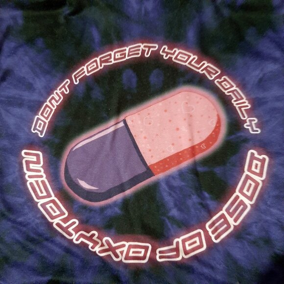 Anime hoodie womens size Medium purple tie dye cropped pullover NEON Underground - Picture 7 of 9